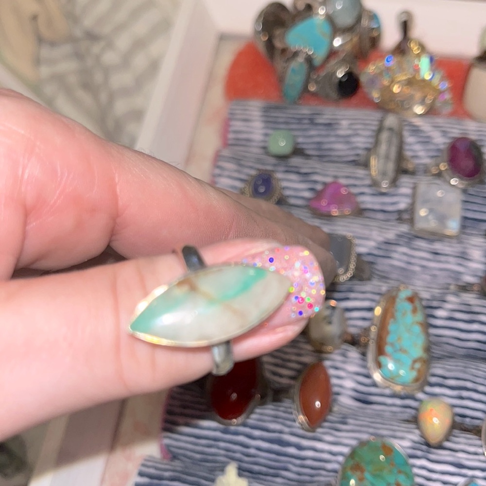 Quantum Quatro Natural Gemstone silver ring size 9